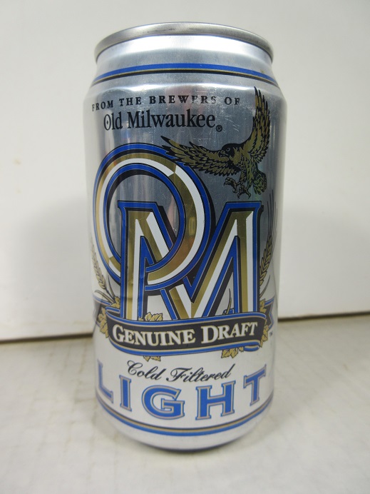 (image for) Old Milwaukee Genuine Draft Light - big 'OM'